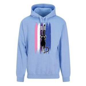 Cat Scratching Genderfluid Pride Kitten Kitty Lgbtq Ally Meaningful Gift Unisex Surf Hoodie