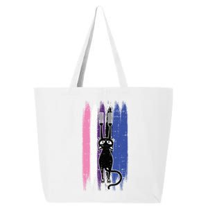 Cat Scratching Genderfluid Pride Kitten Kitty Lgbtq Ally Meaningful Gift 25L Jumbo Tote