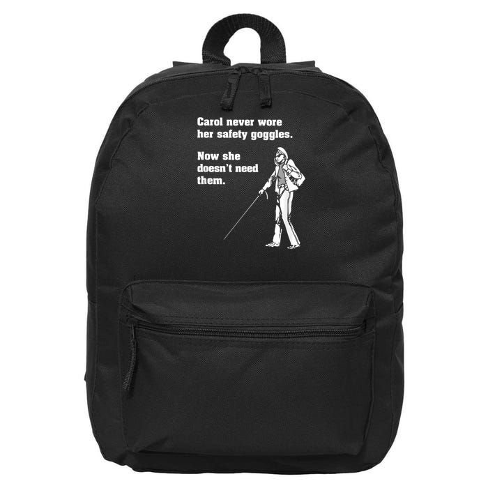 Carol Safety Goggles Funny Science Chemistry 16 in Basic Backpack