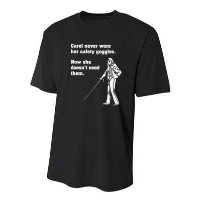 Carol Safety Goggles Funny Science Chemistry Youth Performance Sprint T-Shirt