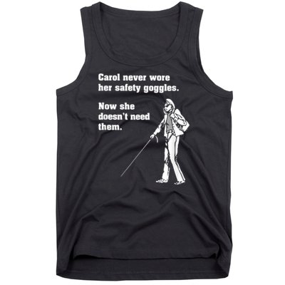 Carol Safety Goggles Funny Science Chemistry Tank Top