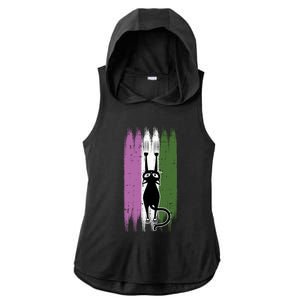 Cat Scratching Genderqueer Pride Kitten Kitty Lgbtq Ally Cool Gift Ladies PosiCharge Tri-Blend Wicking Draft Hoodie Tank