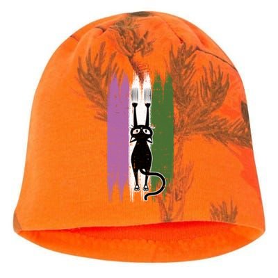 Cat Scratching Genderqueer Pride Kitten Kitty Lgbtq Ally Cool Gift Kati - Camo Knit Beanie