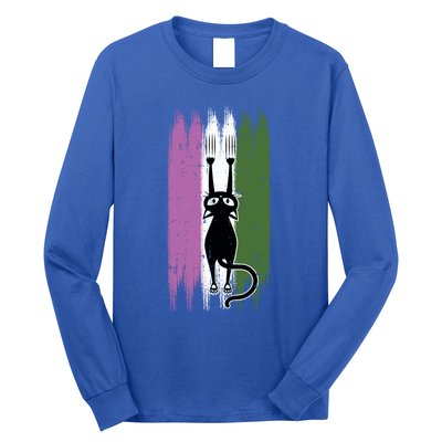 Cat Scratching Genderqueer Pride Kitten Kitty Lgbtq Ally Cool Gift Long Sleeve Shirt