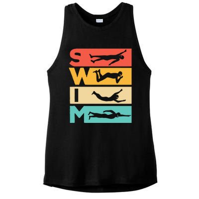 Cute Swimming Gift For Swimmers Ladies PosiCharge Tri-Blend Wicking Tank