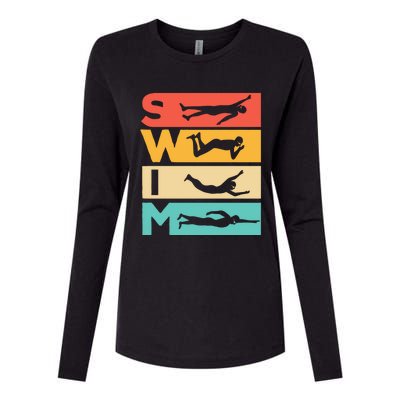 Cute Swimming Gift For Swimmers Womens Cotton Relaxed Long Sleeve T-Shirt