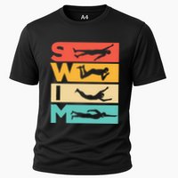 Cute Swimming Gift For Swimmers Cooling Performance Crew T-Shirt