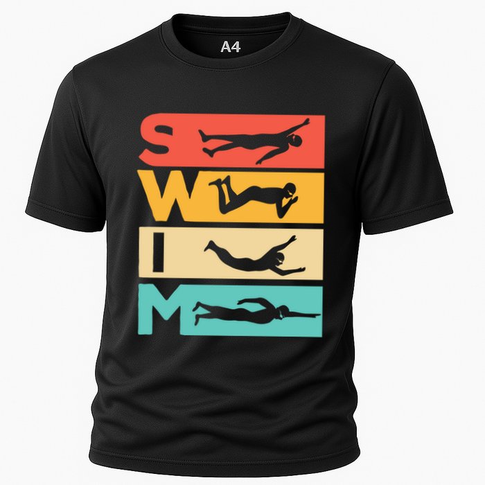 Cute Swimming Gift For Swimmers Cooling Performance Crew T-Shirt