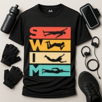 Cute Swimming Gift For Swimmers Cooling Performance Crew T-Shirt