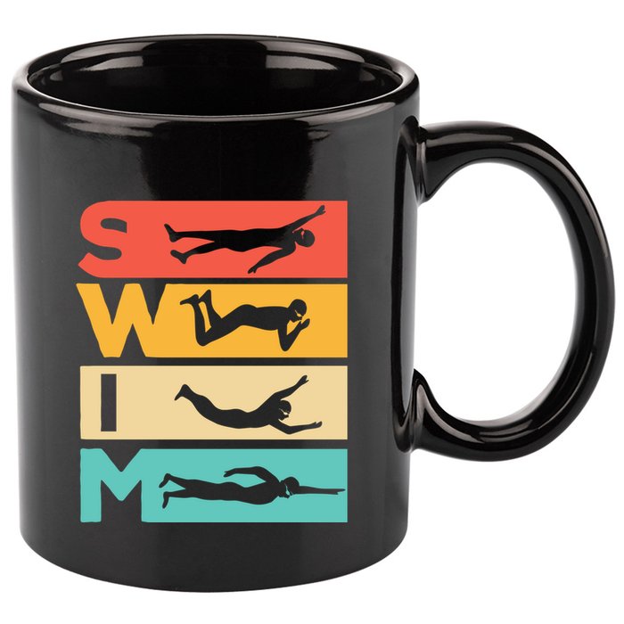 Cute Swimming Gift For Swimmers 11oz C Handle Ceramic Mug