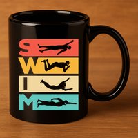 Cute Swimming Gift For Swimmers 11oz C Handle Ceramic Mug