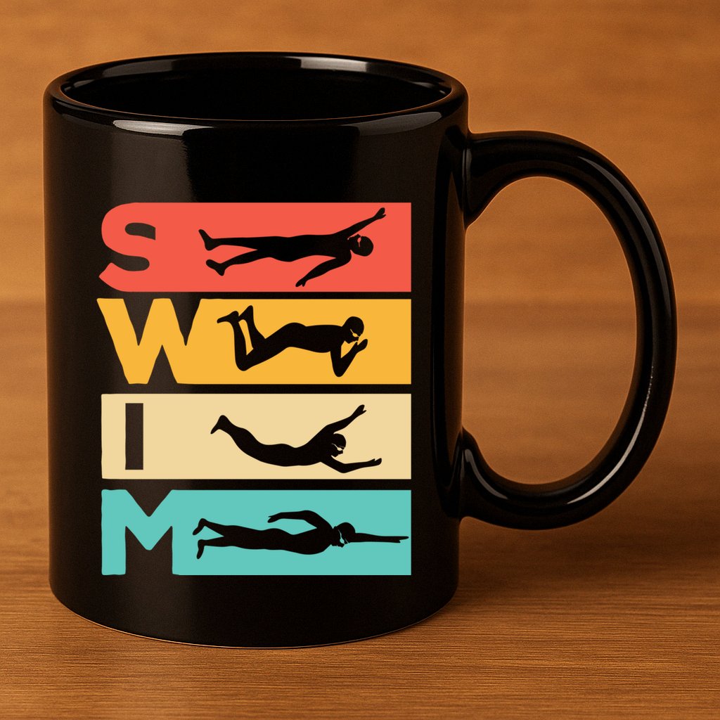 Cute Swimming Gift For Swimmers 11oz C Handle Ceramic Mug