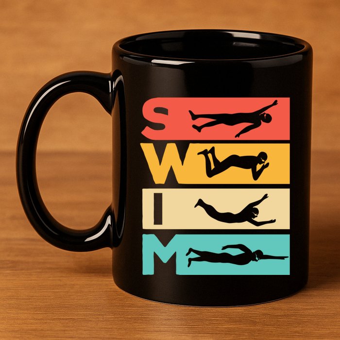Cute Swimming Gift For Swimmers 11oz C Handle Ceramic Mug