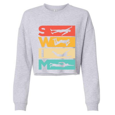 Cute Swimming Gift For Swimmers Cropped Pullover Crew