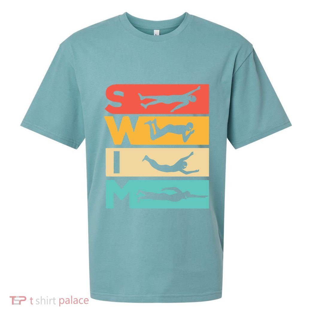 Cute Swimming Gift For Swimmers Sueded Cloud Jersey T-Shirt