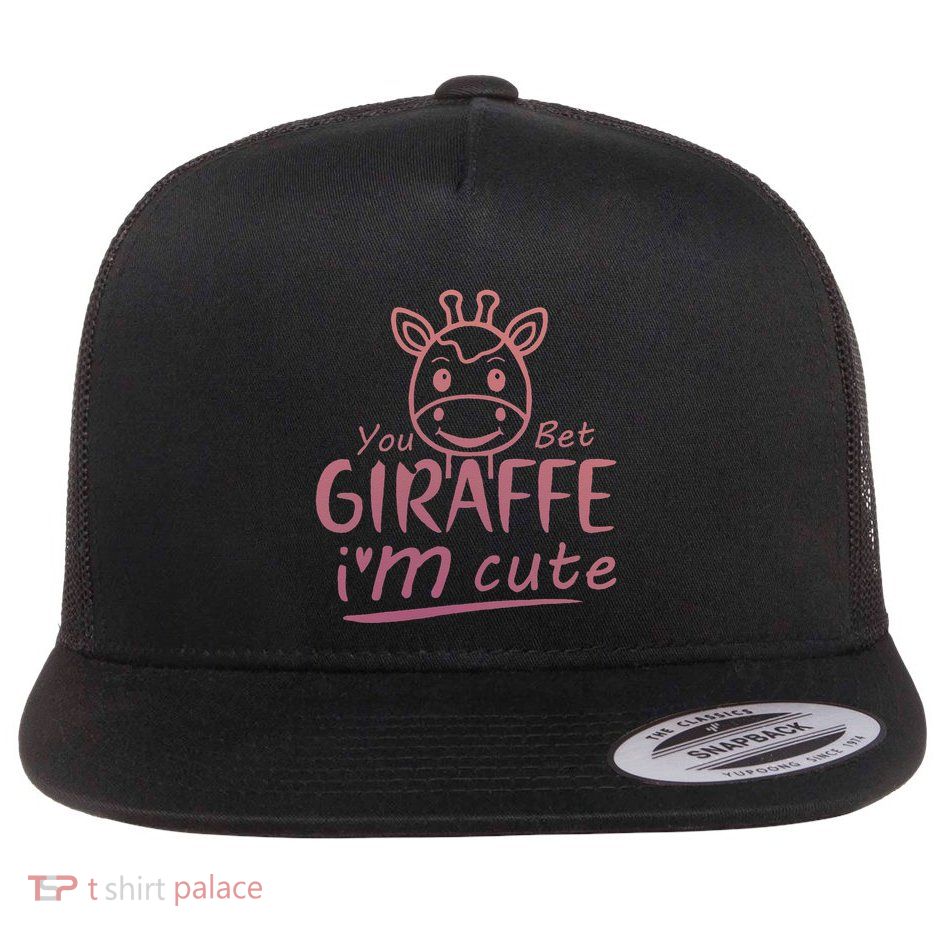 Cute Sarcastic Giraffe Animal Lover You Bet Giraffe Flatbill Hat