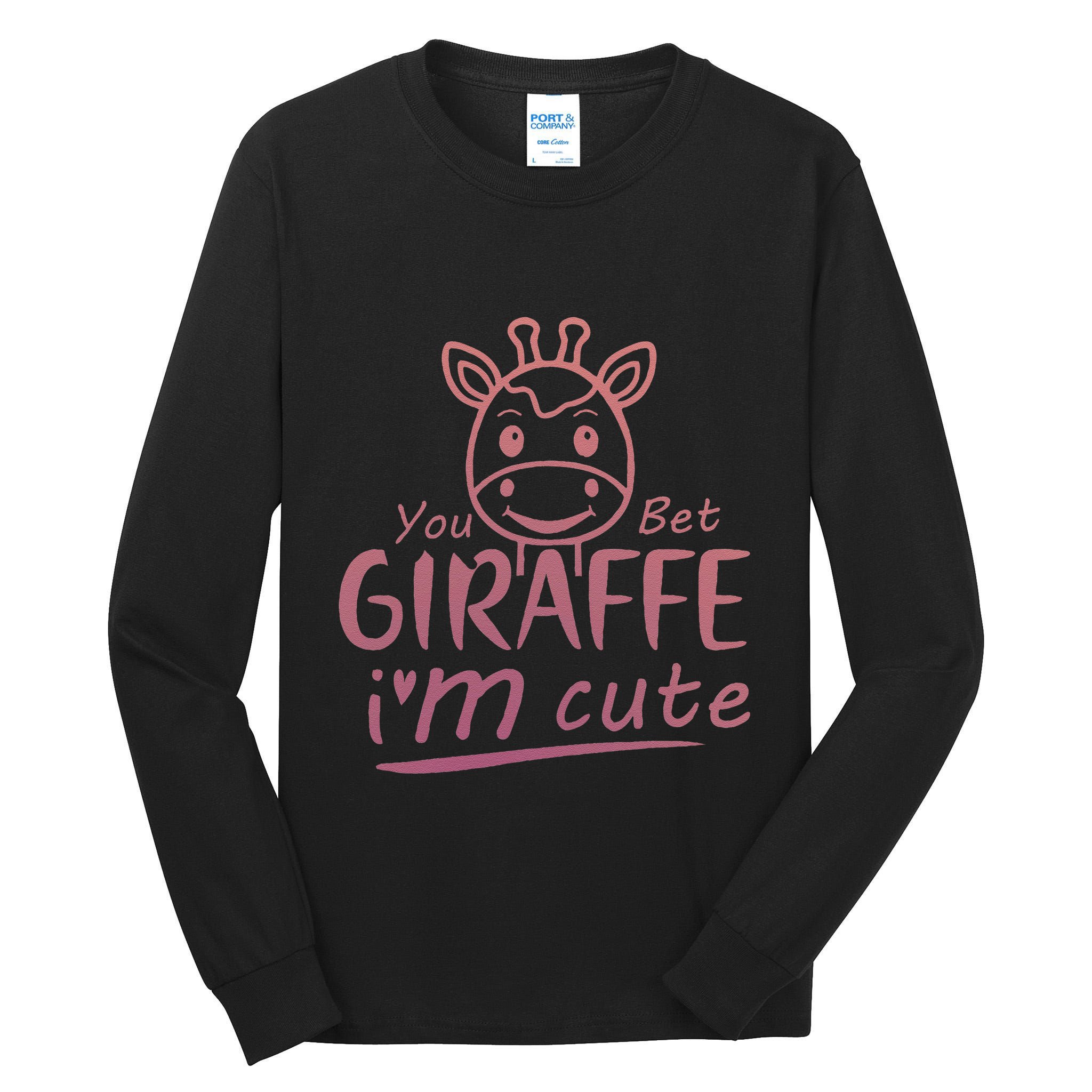 Cute Sarcastic Giraffe Animal Lover You Bet Giraffe Tall Long Sleeve T-Shirt
