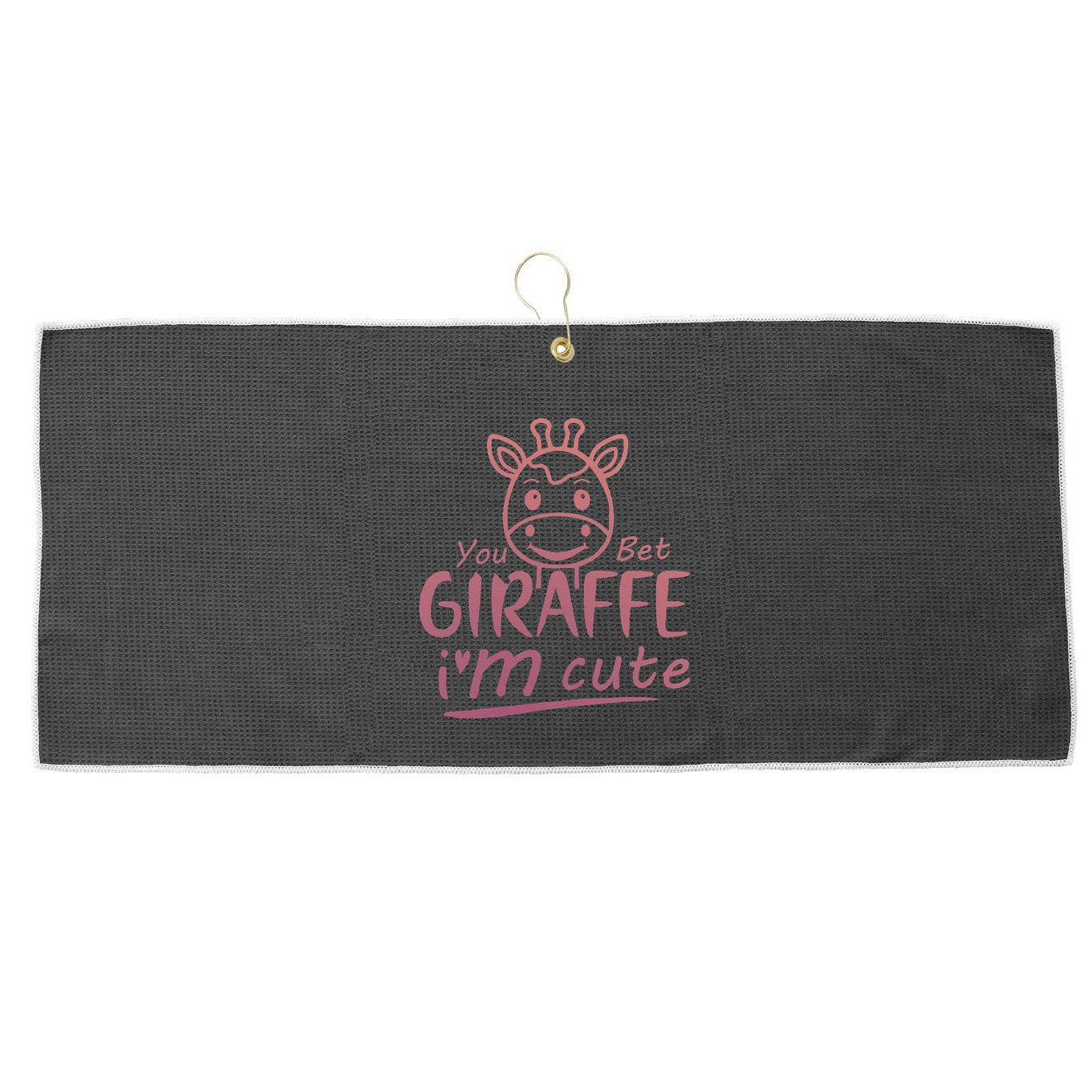 Cute Sarcastic Giraffe Animal Lover You Bet Giraffe Large Microfiber Waffle Golf Towel