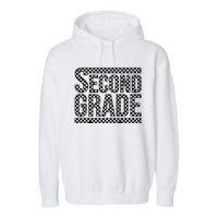 Checkered Second Grade Garment-Dyed Fleece Hoodie