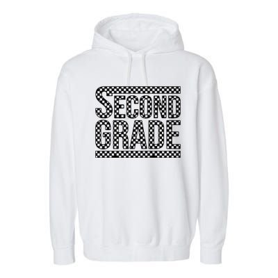 Checkered Second Grade Garment-Dyed Fleece Hoodie