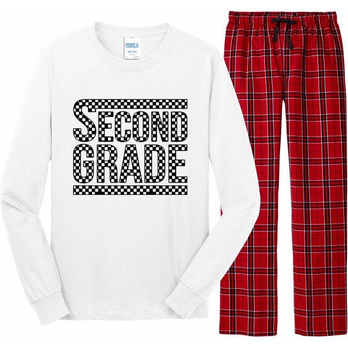 Checkered Second Grade Long Sleeve Pajama Set