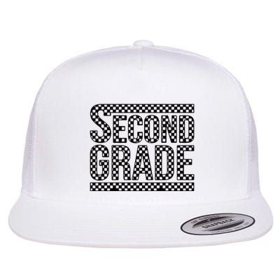 Checkered Second Grade Flat Bill Trucker Hat