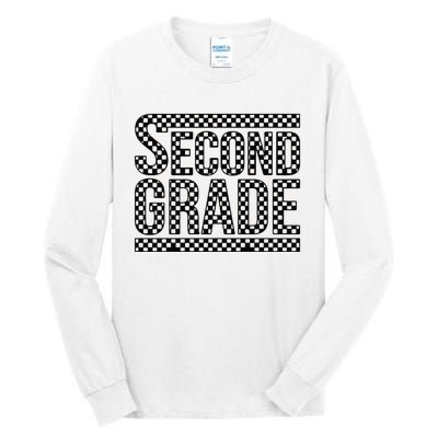 Checkered Second Grade Tall Long Sleeve T-Shirt