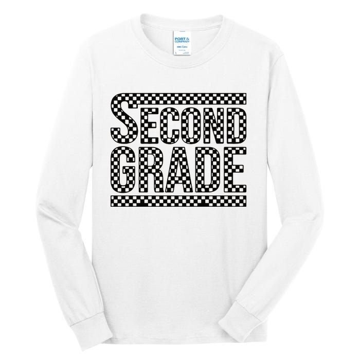 Checkered Second Grade Tall Long Sleeve T-Shirt