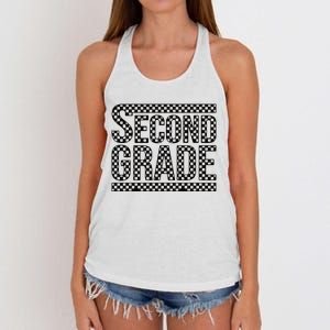 Checkered Second Grade Women's Knotted Racerback Tank