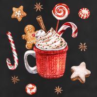 Christmas Season Gingerbread Hot Coco 7 Panel Mesh Trucker Snapback Hat