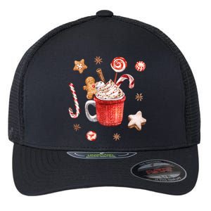 Christmas Season Gingerbread Hot Coco Flexfit Unipanel Trucker Cap