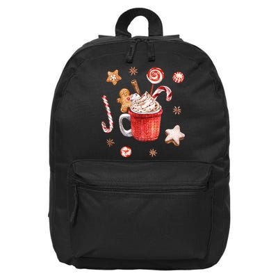 Christmas Season Gingerbread Hot Coco 16 in Basic Backpack