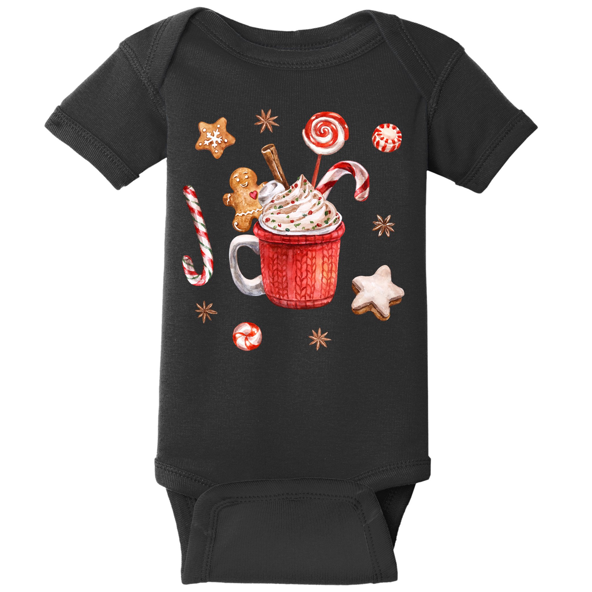 Christmas Season Gingerbread Hot Coco Baby Bodysuit