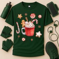 Christmas Season Gingerbread Hot Coco Cooling Performance Crew T-Shirt