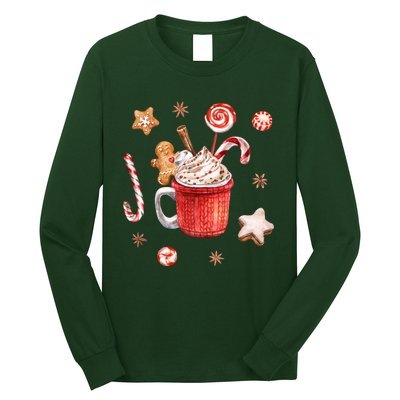 Christmas Season Gingerbread Hot Coco Long Sleeve Shirt