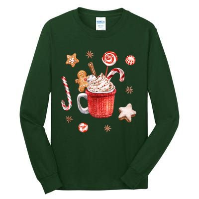 Christmas Season Gingerbread Hot Coco Tall Long Sleeve T-Shirt