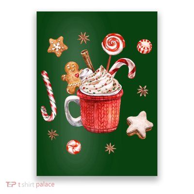Christmas Season Gingerbread Hot Coco Poster
