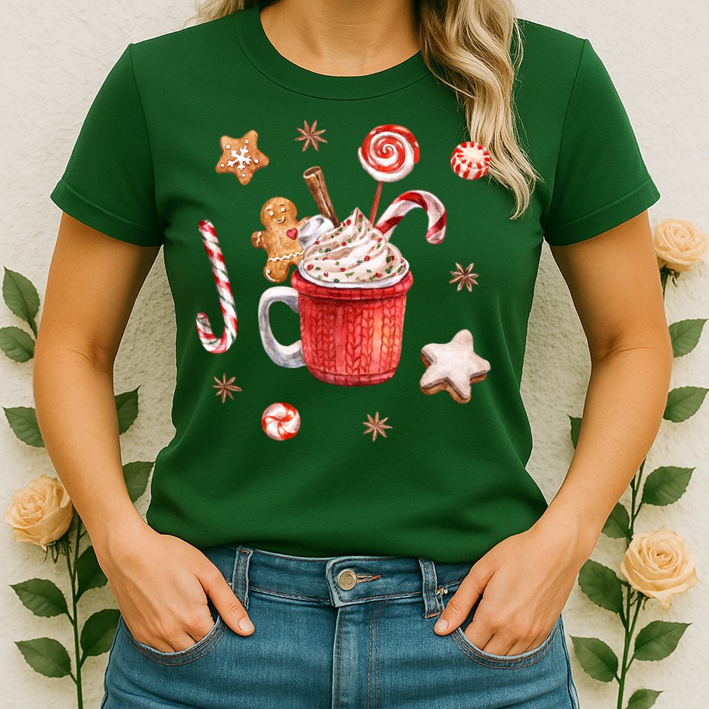 Christmas Season Gingerbread Hot Coco Womens T-Shirt