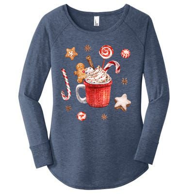 Christmas Season Gingerbread Hot Coco Women's Perfect Tri Tunic Long Sleeve Shirt