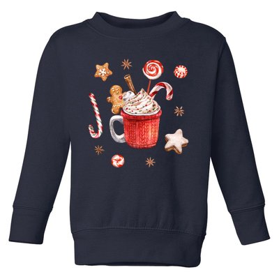 Christmas Season Gingerbread Hot Coco Toddler Sweatshirt