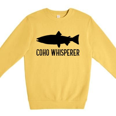 Coho Salmon Gift Fun Fishing Gift Laskan Fisher Premium Crewneck Sweatshirt