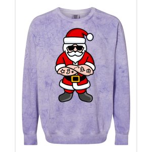 Cool Santa Gangster Colorblast Crewneck Sweatshirt