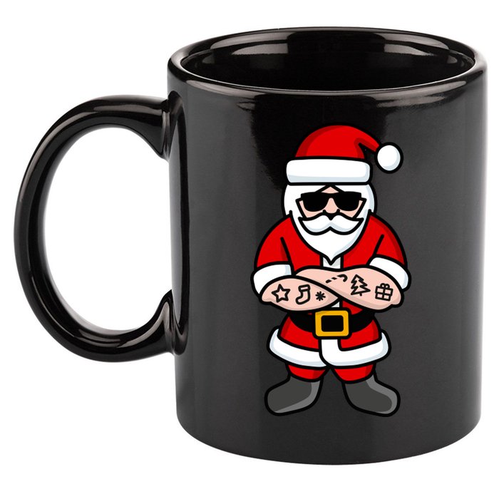 Cool Santa Gangster 11oz C Handle Ceramic Mug