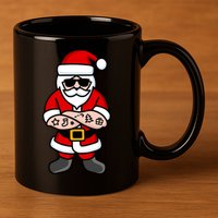 Cool Santa Gangster 11oz C Handle Ceramic Mug