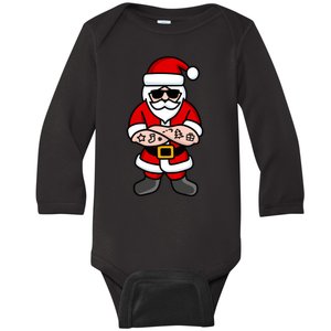 Cool Santa Gangster Baby Long Sleeve Bodysuit