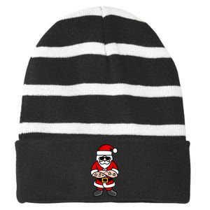 Cool Santa Gangster Striped Beanie with Solid Band