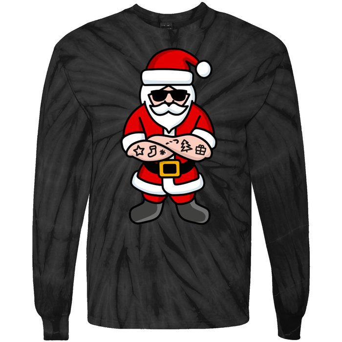 Cool Santa Gangster Tie-Dye Long Sleeve Shirt