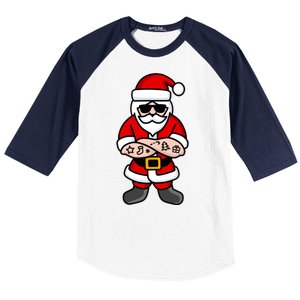 Cool Santa Gangster Baseball Sleeve Shirt