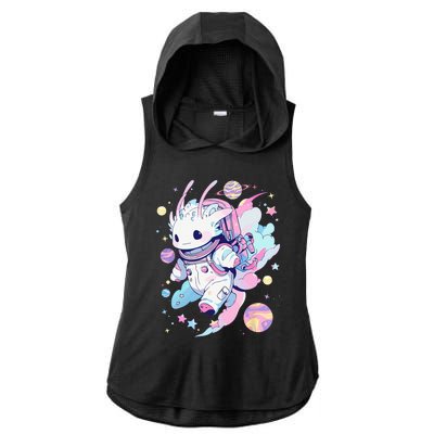 Cute Space Galaxy Axolotl Pastel Goth Aesthetic Nu Goth Ladies PosiCharge Tri-Blend Wicking Draft Hoodie Tank