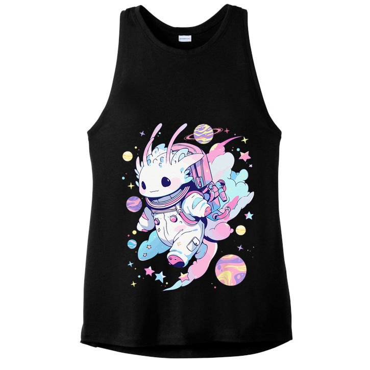 Cute Space Galaxy Axolotl Pastel Goth Aesthetic Nu Goth Ladies PosiCharge Tri-Blend Wicking Tank